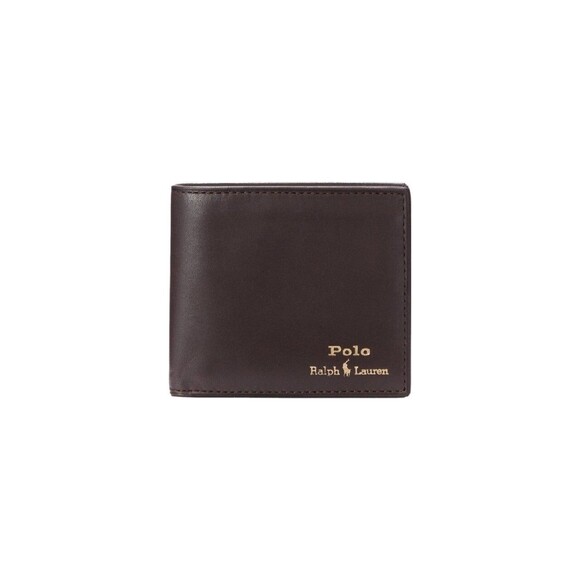 NIB POLO RALPH LAUREN Men's WALLET BIFOLD SMOOTH LEATHER BROWN - Picture 1 of 10